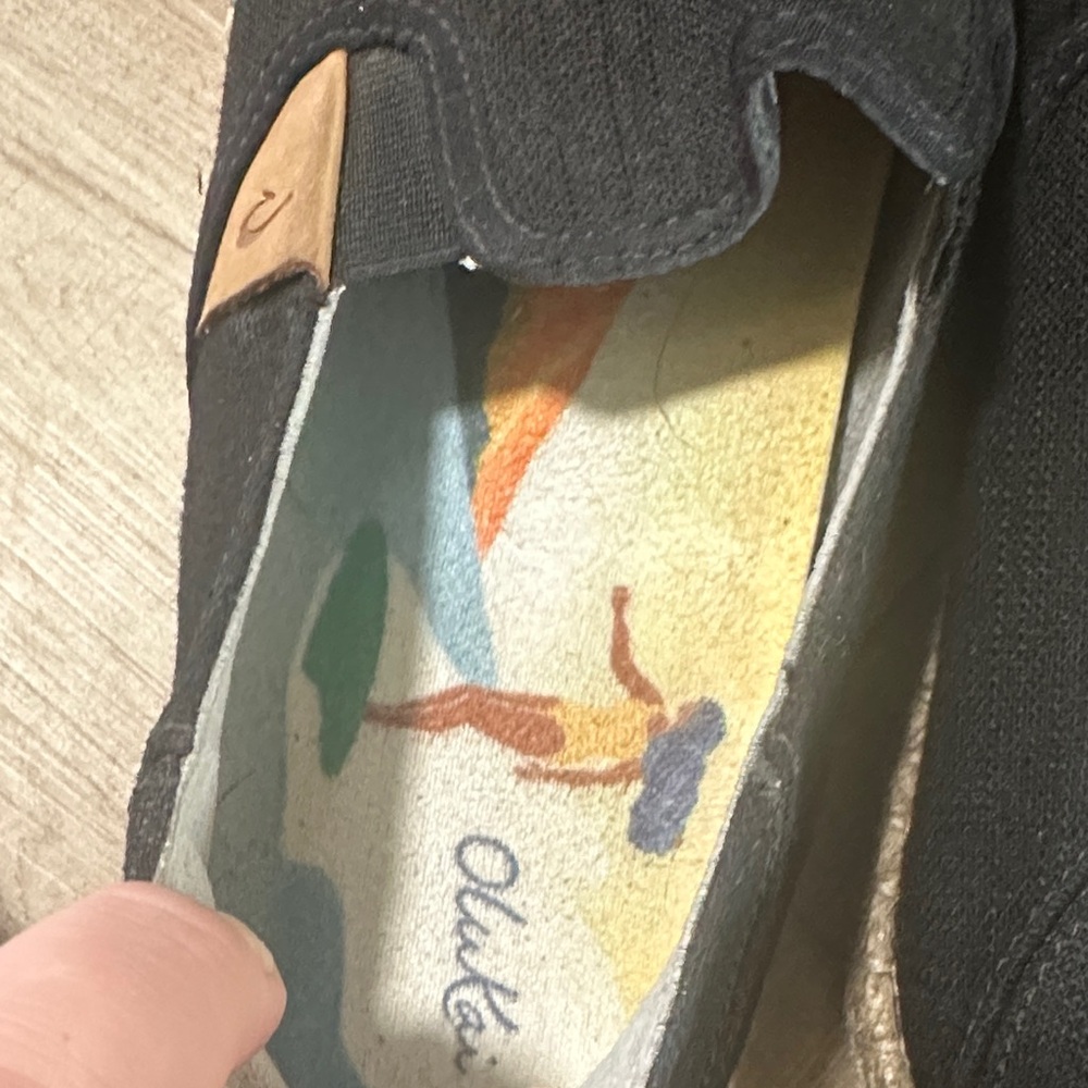 OluKai Black Canvas Slip-On Espadrille - Picture 9 of 12